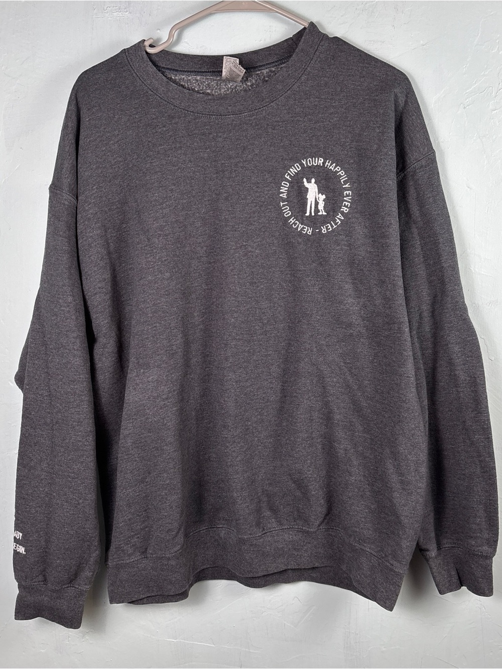 Walt Disney Inspired Charcoal Graphic Crewneck Sweatshirt - Happily Ever After